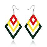 Long Geometric Rasta Earring