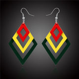 Long Geometric Rasta Earring