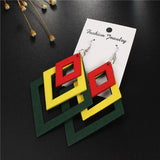 Long Geometric Rasta Earring