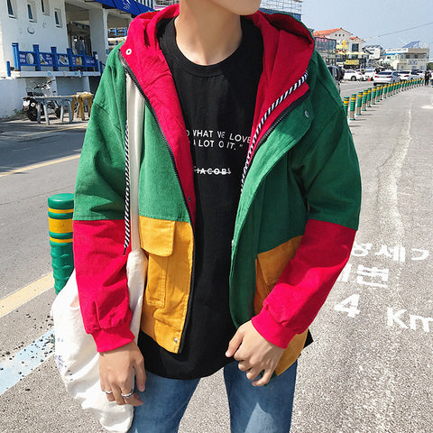 Corduroy Hooded Rasta Bomber