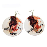 "Locks Forever" Round Wooden Earrings