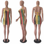 Rasta Mesh Tank Top Beach Cover up/ Dress