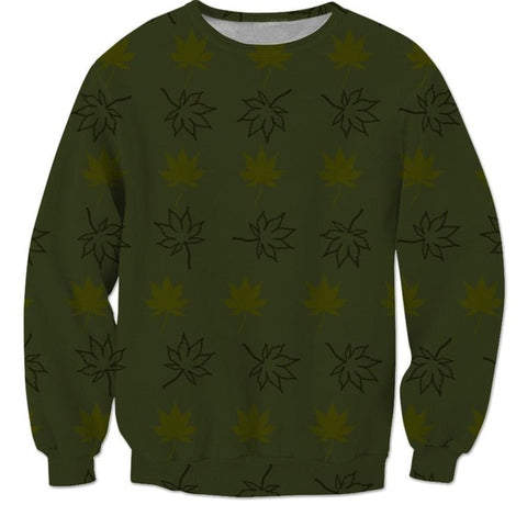 Camouflage Style Weed Leaf Sweatshirt