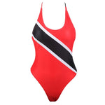 One Piece Caribbean Flag  Thong Swimsuit