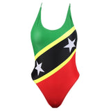 One Piece Caribbean Flag  Thong Swimsuit