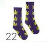 Purple & Yellow Hemp Leaf Socks