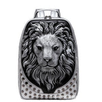 3D Lion Head Rivet Backpack