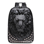 3D Lion Head Rivet Backpack