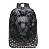 3D Lion Head Rivet Backpack