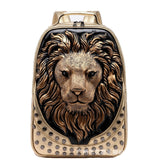 3D Lion Head Rivet Backpack