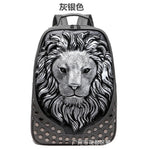 3D Lion Head Rivet Backpack