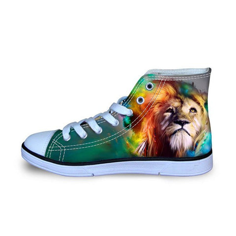 Kid's  Rasta Lion Canvas Sneakers